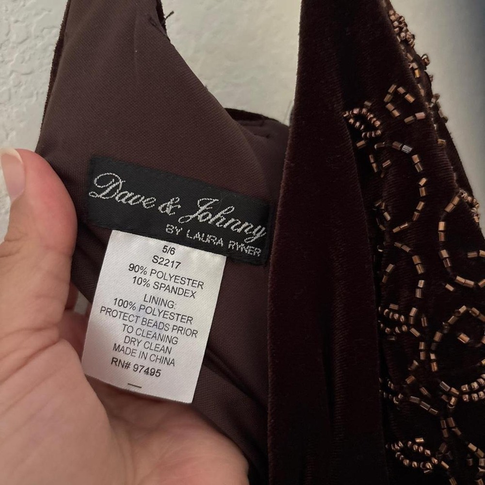 Fairy core 90s Dave and Johnny Maxi chocolate brown maxi dress. - Picture 5 of 11